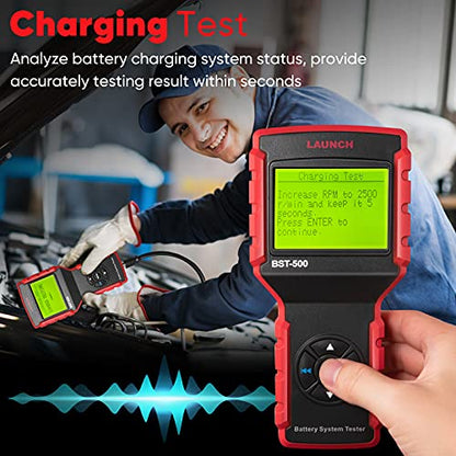 LAUNCH BST-500 Car Battery Tester 12V 24V Battery Load Tester,100-2000CCA Automotive Battery Alternator Tester for Cars/Boat/Truck/Lawn Mower, Compatible with Flooded AGM Gel EFB,etc.