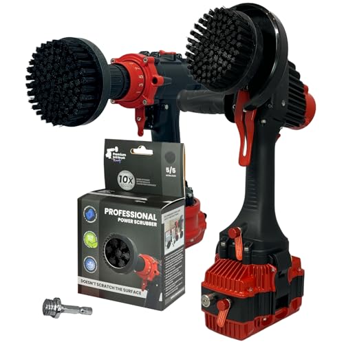 Premium Drill Brush Professional– 2in1 for Drill & Angle Grinder Ultra-Stiff 4 in Black | Scratch-Free Heavy-Duty Cleaning Brush for Concrete, Brick, Stone, Metal, Masonry, Grills, Rust - color: Black