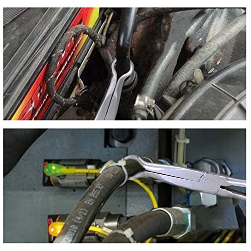 11-Inch Long Reach Hose Grip Pliers With Serrated Ring Nose for Spark Plug Removal, O-Shape Tip for Hard to Reach Narrow Spaces & Limited Clearance Areas - style: Hose grip pliers