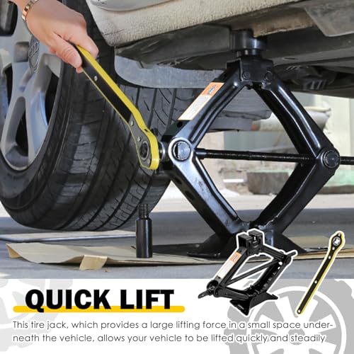 Scissor Jack for Car,1.5T 3307lbs Capacity Scissor Car Jack Kit Lifting Range of 3.94-13.19",Compact Tire Jacks Kit for Cars as Tire Changing Kits with Ratchet Wrench