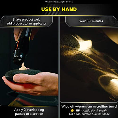 Meguiar's Ultimate Liquid Wax, Improved Liquid Car Wax Formula for Durable Protection that Shines, Premium Towel and Applicator Pad Car Accessories Included, 16 Oz Bottle - size: 16 Fl Oz (Pack of 1), style: Liquid Wax