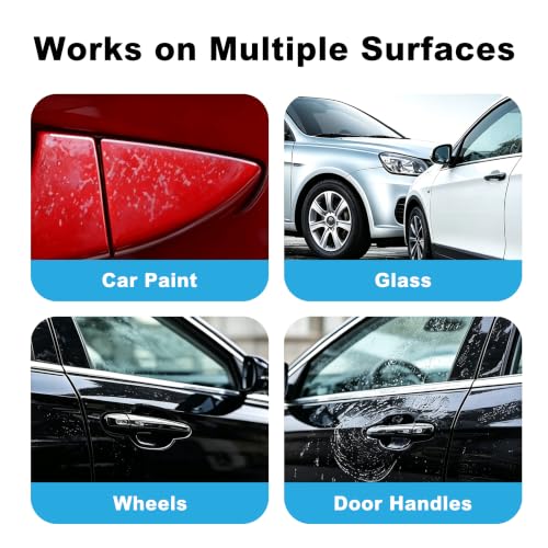 4-Piece Car Detailing Clay Bar Kit with Mitt & Towel | Removes Iron Fallout, Paint-Safe Microfiber, Dual-Sided Design, Includes Sponge Pad, Cleans Glass & Paint