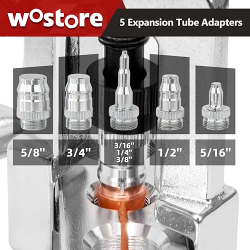 Wostore Flaring & Swaging Tool Kit, 45° HVAC Brake Line, 11-Pc, 1/8-3/4" | 45° single flare & swage for HVAC, refrigeration & brake lines. 11-pc: tube cutter, ratchet wrench, carry case. 1/8 to 3/4"