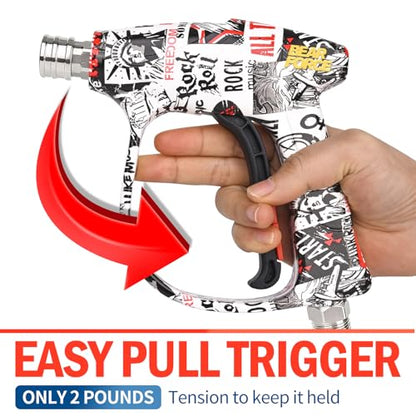 Bear Force High Pressure Washer Gun 3000 PSI Max, Power Washer Short Gun M22-ID14mm with 1/4“ Quick Connector, Car Wash, Car Cleaning, Car Care Detailing - size: A. Single Gun
