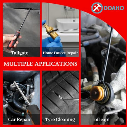 DOAHO 17Pcs Mechanic Hook and Pick Tool Set & Car Trim Removal Kit with Fastener Clip Pliers,Rivet Puller,Magnetic Pickup,Gasket Scraper,Non-Scratch Plastic Pry Tools for Automotive Repair-Red - color: Red-17 Pcs Auto Pick and Hook Set
