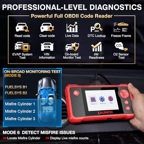LAUNCH CRP123 V3.0 Elite OBD2 Scanner-2026 New Model Engine/ABS/SRS/Transmission Diagnostic Scan Tool SRS Airbag Code Reader,3 Reset Oil Service/Throttle Relearn/SAS Reset,Lifetime Free Update
