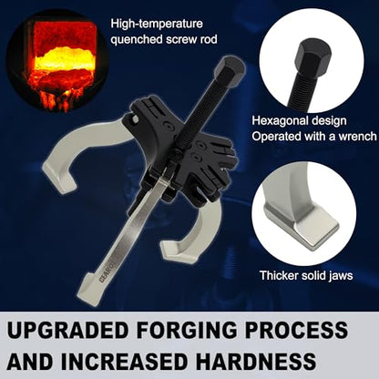 Gear Puller Set, 3" and 7" Puller Kit, 3 Jaw Gear Bearing Flywheel Pulley Removal Tool, 2 or 3 Reversible Jaws Wheel Puller