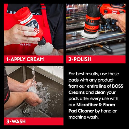 Griot's Garage BOSS Microfiber Fast Cutting Pads for Car Detailing, Polishing and Maximum Paint Correction, Orbital Polisher Buffing Pads, 2”, Set of 4 - size: 2 Inch Pads (Set of 4)