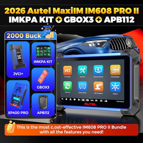 Autel Scanner MaxiIM IM608 PRO II, 2026 IM608 PRO 2 Diagnostic Scan Tool with $1314 Full KIT, 40 Services, ECU as Elite II Pro, 3K+ Bidirectional Tool, OE Full System, DOIP CANFD, OS10, 4G&128G, 16MP