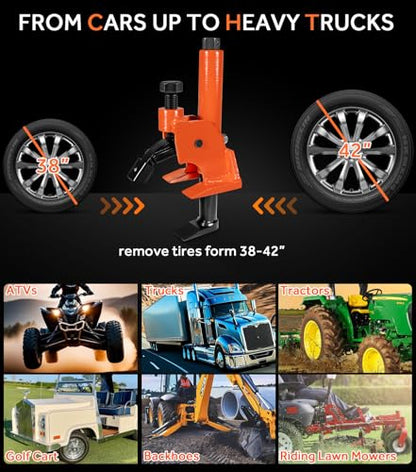 Yoursme Manual Tire Bead Breaker with Rubber Pad Protector – 38"-42" Tires Changer Tool Fits for ATVs, UTVs, Tractors, Trucks, Golf Cart, RV, Cars, Bus & More | Heavy-Duty Tire Repair Tool