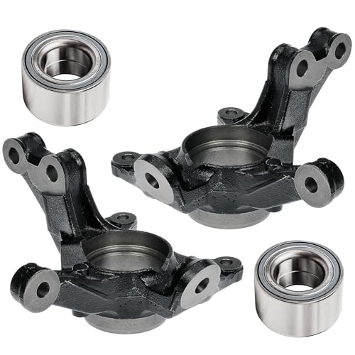 Detroit Axle - 4pc Front Loaded Knuckles Kit for 2009-2019 Toyota Corolla 2009-2013 Matrix, 2 Steering Knuckles 2 Press Wheel Bearings 2010 2011 2012 Driver and Passenger Side Replacement - size: 4UW471864/Kit