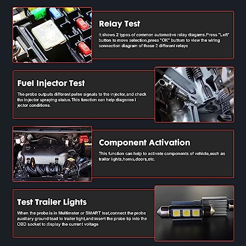 Topdiag P200 Power Circuit Probe Kit - Test Light Automotive Circuit Tester Circuit Breaker Finder Tool, Relay Tester Multimeter, Oscilloscope, Fuel Injector Tester - 9~30V - style: P200