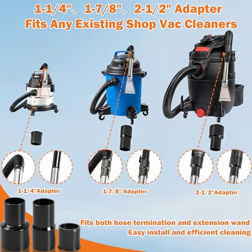 Shop Vac Extractor Attachment Kit with 2-1/2", 1-7/8" & 1-1/4" Adapters, Universal Wet Dry Vacuum Attachment for Carpet Cleaning, Upholstery, Auto Detailing & Spot Cleaning (Small) - size: Small