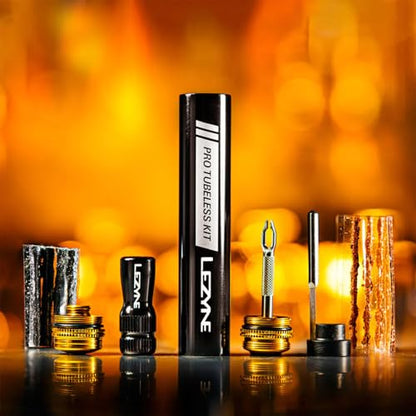 LEZYNE Pro Tubeless Kit | Portable All-In-One Bicycle Tire Repair System with Aluminum Body, Tire Plugs, CO2 Inflator & Stainless Steel Tools | For Road, Gravel & MTB Bikes, Pro Tubeless Kit - size: Pro Tubeless Kit