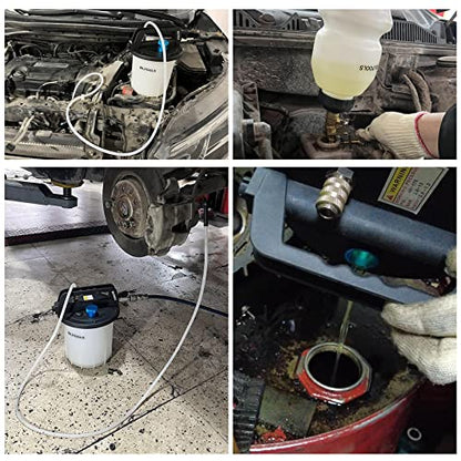 BILITOOLS 3L Vacuum Brake Bleeder Kit One Person, Brake Fluid Bleeding Tool | Universal Pneumatic Brake System Clutch Fluid Extractor Kit Air Compressor with 1L Refilling Bottle, Clean & Efficient