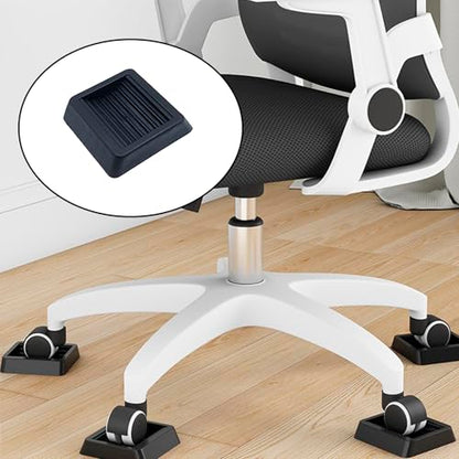 FDXGYH 4 PCS Furniture Wheel Stop Rubber Chair Caster Anti Slip Pads Black Bed Frame Wheel Stoppers Suitable for Rolling Furniture (80 mm) - size: for 8 cm dia wheels