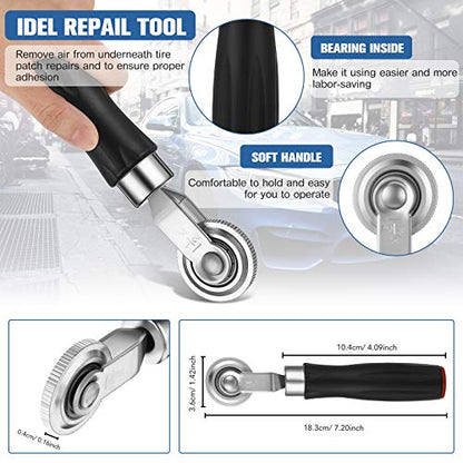 Frienda 2 Pieces Tire Repair Tool Kit Tire Compaction Roller Tire Inner Liner Scraper Practical Car Tire Repair Tool for Car Truck Motorcycle Bike