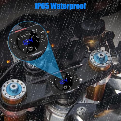 Linkstyle 2PCS Battery Voltage Gauge, LED Digital Display DC Voltage Meter, Waterproof Voltmeter with Touch Switch for 12V/24V Car RV Motorcycle Boat Golf Cart