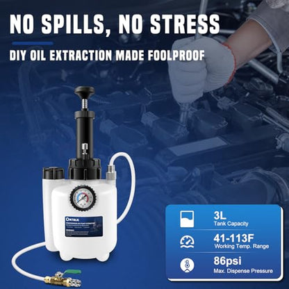 Transmission Fluid Pump Kit,3L Manual Fluid Transfer Pump Oil Pump Extractor with 12 ATF Refill Adapters,Automotive Oil Filling Filler System Fluid Pump Tool