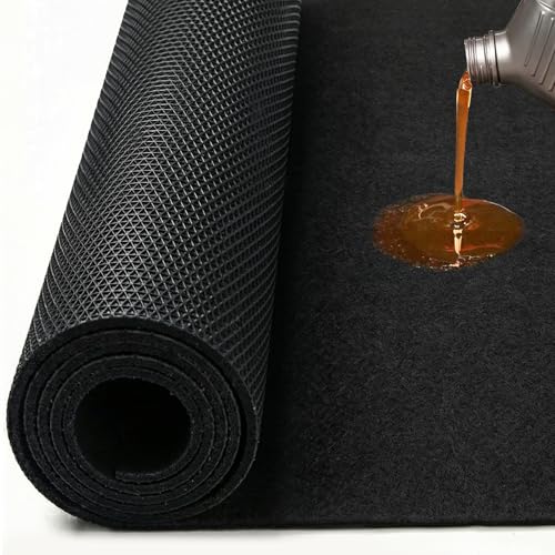 Heavy Duty Garage Floor Mat Under Car 7.9" x16FT Oil Spill Mat for Garage Floor, Extra Thick Absorbent with Anti-Slip Rubber Backing, Reusable Under Car Leak Pad - size: 7.9"x16FT