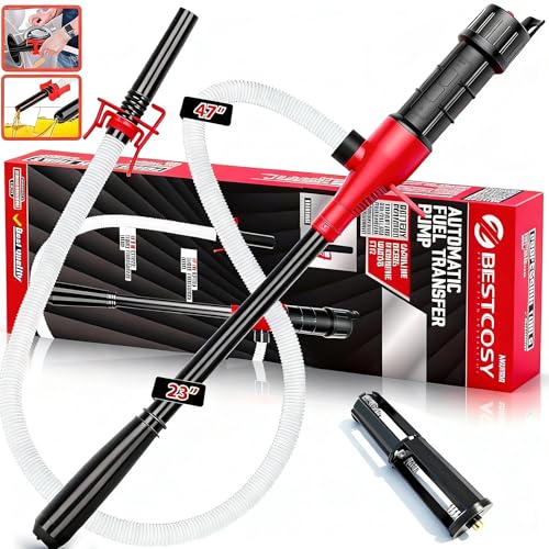 Portable Transfer Pump Battery Operated Electric Siphon Pump for Gas, Fuel, Diesel, Water Transfer 2.4 GPM Flow Oil Extractor, 47" Hose-Easy to Use Hand Fuel Pump, Multi-Use Siphon Transfer Pump(Red) - color: 1 Pack Red