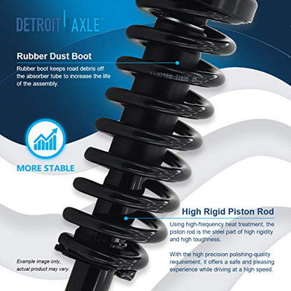 Detroit Axle - 4pc Struts for 2003-2007 Honda Accord, Front and Rear | Struts w/Coil Spring Assembly 2004 2005 2006 Replacement Shock Absorbers - size: 4Q170093/ 4 Struts