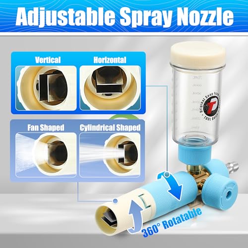 Tool Daily Mini Foam Cannon with Dual Connector, 5 Power Washer Tips | Original Soap Foam Cannon for Car Washing, 1/4" Quick Connect, 3600 PSI - size: 100 ml