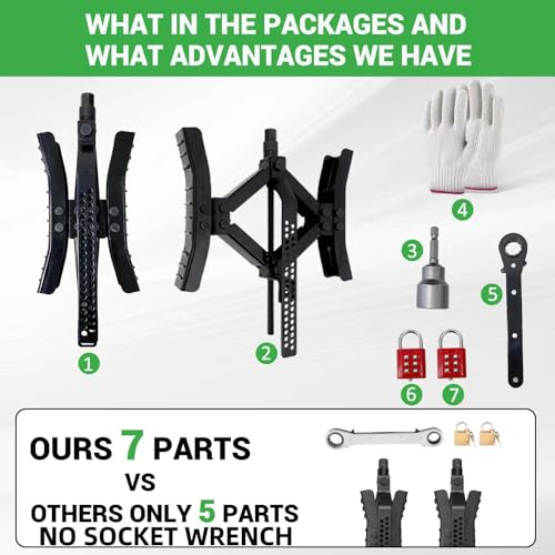 Wheel Chock Stabilizer with Rotatable Sides for RV Travel Trailer Tires, for Locking Tandem Wheels When Parked on Uneven Surfaces (2 Packs) with Ratchet and Password Locks，Black - color: Dark Black