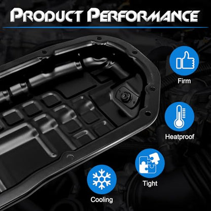 Lower Engine Oil Pan with Drain Plug, Compatible with Nissan 350Z 370Z ＆ INFINITI EX35 EX37 FX35 FX37 G35 G37 M35 M37 Q40 Q50 Q60 Q70 Q70L QX50 QX70, 3.5L 3.7L, Replace# 11110-JK20C