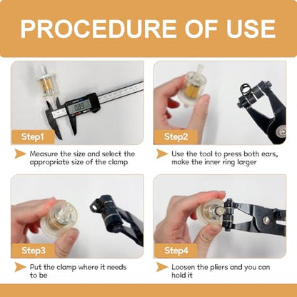 84PCS 7-17mm Fuel Line Hose Clamps Spring Clamp Firmware Silicone Vacuum & Automotive Replacement Fastener Sorting Kit, Black Manganese Steel Spring Hose Clamp DD006-b - color: Black Zinc