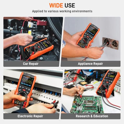 Handheld Oscilloscope Multimeter GOCHIFIX Waveform Generator 12MHz Bandwidth 50MSa/s Sampling Rate USB Lab Oscilloscopes Portable 3 in 1 Automotive Digital Oscilloscope with Signal Generator Kit - style: 12 Mhz