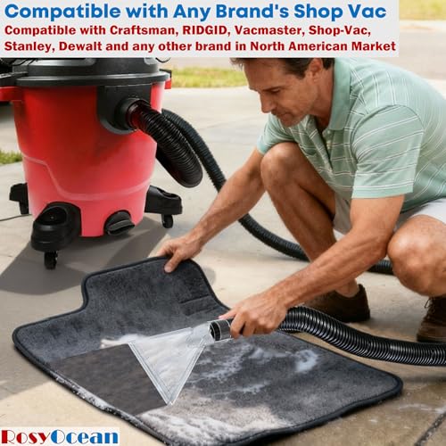 Compatible with All Shop Vacs Extractor Attachment with 2-1/2" & 1-7/8" & 1-1/4" Three Adapters Auto Detailing Vacuum Head Extraction Universal Accessory for Upholstery & Carpet Cleaning - size: Small+Large