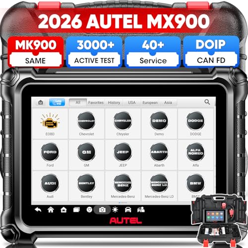Autel MaxiCheck MX900 Scanner, 2026 Bidirectional Scan Tool with 3000+ Active Test, DoIP&CAN FD, 40+ Service, US Ver. of MaxiCOM MK900 MK900BT, Up of MK808BT MK808S MX808S, All-Sys Diagnose, FCA 11OS