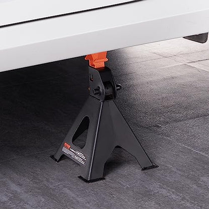 VEVOR Jack Stands, 3 Ton (6,000 lbs) Capacity Car Jack Stands, 10.8-16.3 inch Adjustable Height, for lifting SUV, Pickup Truck, Car and UTV/ATV, Red, 1 Pair | 10.8-16.3 inch Adjustable Height, for Lifting SUV, Pickup Truck, Car and UTV/ATV, Red - style: 3