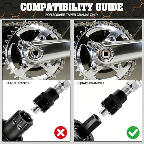 Oumers Bike Crank Extractor/Arm Remover and Bottom Bracket Remover with 16mm Spanner/Wrench. Professional Bicycle Repair Tool Kit - color: Orange