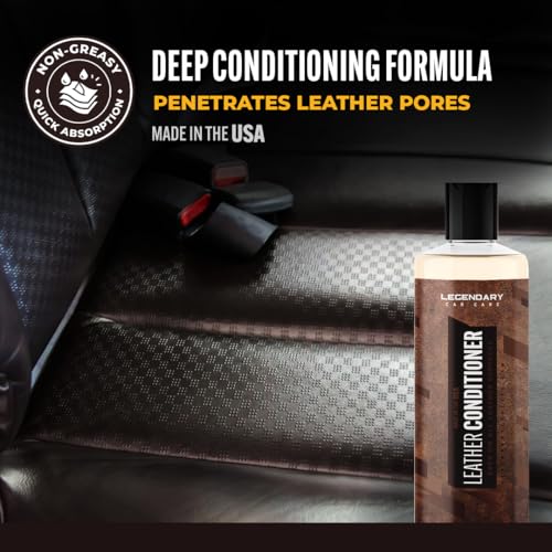 Legendary Leather Conditioner 16oz - Cleans, Conditions & Protects Car Interior - Leather Cleaner and Restorer for Car Seats, Plastics & Vinyl | Satin Finish, Non-Greasy - size: Leather Conditioner 16oz
