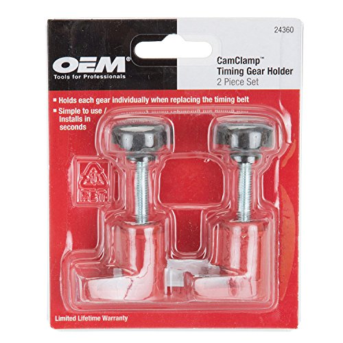 OEMTOOLS 24360 2-Piece Timing Gear Holder Set, Adaptive Dual Clamp for Timing Belt Repair, Engine Sprocket Cam Locks Stabilize Gear for Timing Belt