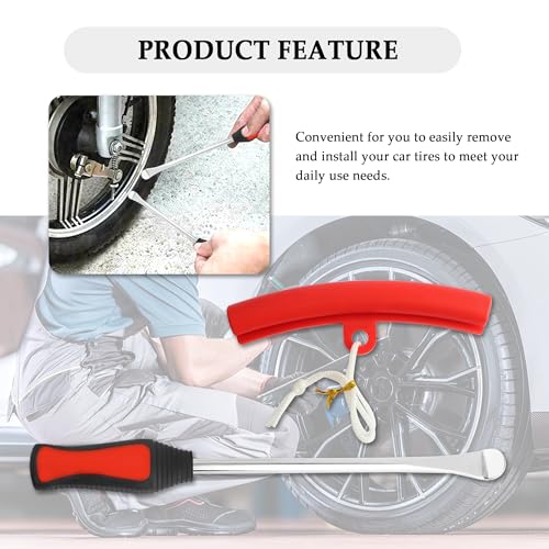 carleef Tire Spoons Lever Tool Set,Tire Changing Tools Include 3PCS Tire Spoons + 2PCS Rim Protectors,Universal Tire Changing Kit Automotive Tools for Motorcycle,Dirt Bike,Lawn Mower