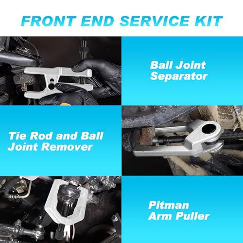 Nilight Ball Joint Separator, Pitman Arm Puller, Tie Rod End Tool, 5-in-1 Front End Service Set for Easy Removal, Splitter Removal Kit - style: Ball Joint Separator Kit