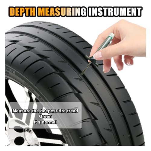 Car Tire Tread Depth Gauge, Tire Tread Gauge Color Coded, Professional Tire Thread Depth Meter Tool in 32nds, Suitable for Most Car Models (1 PCS) - size: 1 PCS