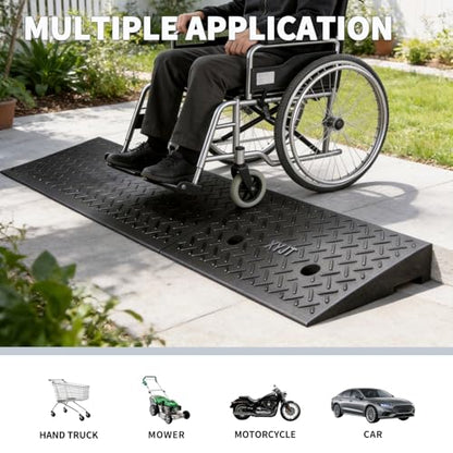 Rubber Curb Ramps for Driveway Sidewalks Shed Entry 2 Inch Rise Height 2 Pack 19.68" L x 9.84" W Threshold Ramp for Cars Motorcycles Lawn Mowers 7000lbs Load Capacity - size: 2''Height
