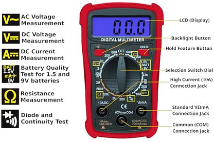 Soldering Iron Kit, 60W Soldering Iron Adjustable Temperature 30-in-1, 5 Solder Tips, Digital Multimeter, Solder Wire, Paste, Desoldering Pump, Tweezers for Electronics Hobby Enthusiast 120V US Plug