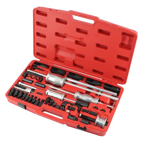 maXpeedingrods 40 Pcs Diesel Fuel Injector Puller Removal Tool, Auto Truck Diesel Injector Extractor Removal Tool, Slide Hammer Fuel Injector Removal Tool Kit for Diesel Engines - style: Hammer injector puller