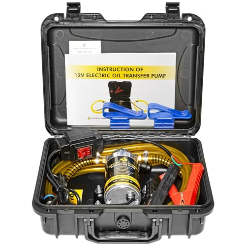 12/24V 100W Marine Engine Oil Extractor Pump, Upgraded Anti-Kink Hose, High Flow Oil Change Pump, Transmission Fluid Transfer Pump for Automotive, Boats, Jet Ski, Lawn Mowers DIY Oil Transfer - color: Engine Oil Pumps Set-02