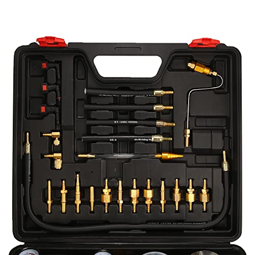 X AUTOHAUX Automotive Non Dismantle Fuel Injector Cleaner Cleaning Tool Kit & Tester Fuel System Air Intake System with Carrying Case for Petrol Car