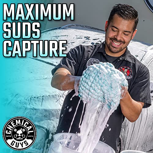 Chemical Guys, X-Large Chenille Noodle Wash Mitt, Teal, Ultra Plush, 2 Pack | Ultra-plush oversized noodle mitt holds maximum foam and traps grit for safe, scratch-free washing, two pack