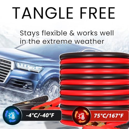 iMeshbean Auto Jumper Cables 0 Gauge 3000AMP 20Ft, Instruction Slip, Commercial Grade Automotive Booster Cables, Heavy Duty for Car Van Truck