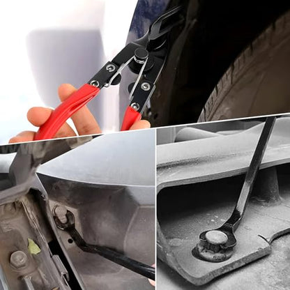 3PCS Car Clip Removal Tool, Auto Trim Upholstery Pry Tool Kit Fastener Rivet Remover with Storage Bag, Door Panel Clip Pliers Set Dashboard Repair Tools for Sedan Truck SUV (Red) - color: Red