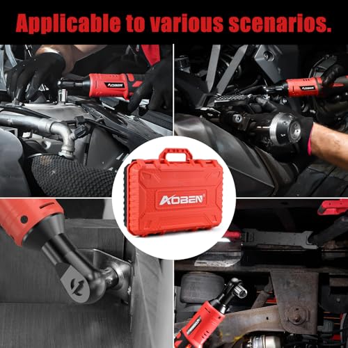 AOBEN Cordless Electric Ratchet Wrench with 83pc 1/4" to 3/8" impact sockets set,12V Electric Wrench with Variable Speed,3/8" to 1/4" Adapter, 3" Extension Bar - size: Extra Large