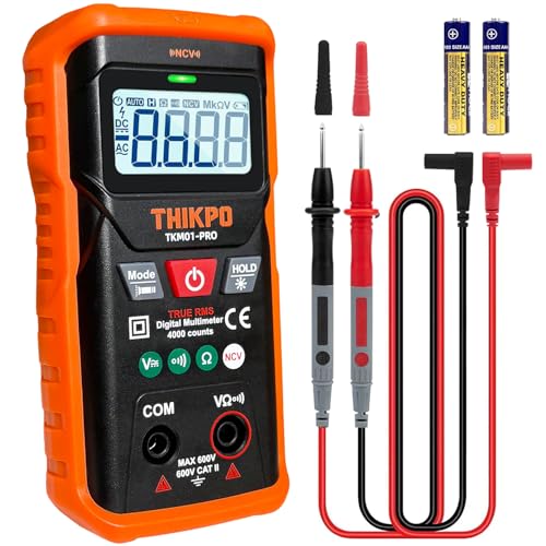 Digital Multimeter 4000 Counts with NCV, Automotive Multimeter Tester for AC/DC Voltage, Resistance, Continuity with Backlight and LCD, Auto-Ranging Voltmeter with Manual Mode